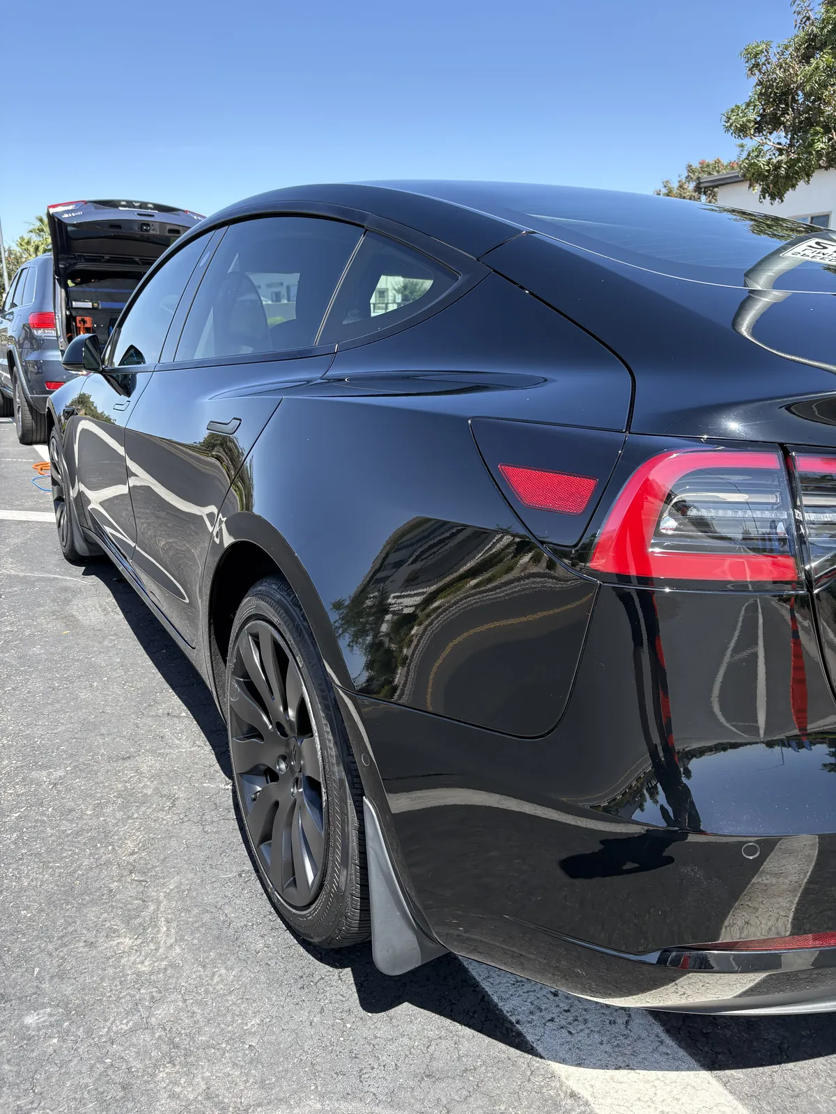 Black Tesla after detail